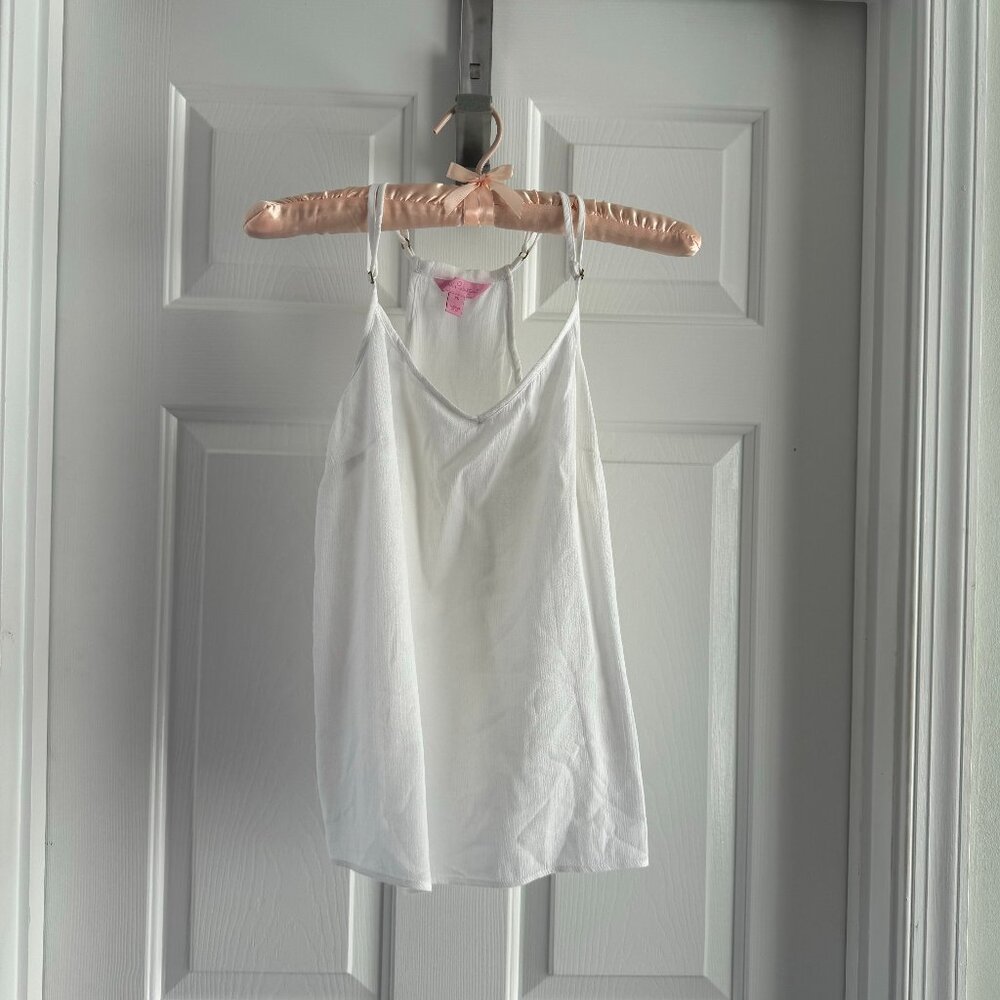 Lilly Pulitzer Dusk Rayon Racerback Top, Resort White, Size XS